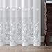 VOGOL White Sheer Curtains 63 inches Length, Embroidered Window Treatment Curtain Sheer Voile Panels for Kitchen, Small Windows, 42x63, 2 Panels