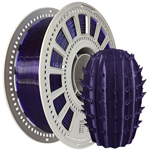 SHIMMERFIL PETG Filament 1.75mm 0.03mm 1kg Ender 3/Prusa Compatible Moisture-Proof No Clogging/Stringing High-Toughness Fit Most FDM 3D Printers (Transparent Purple)