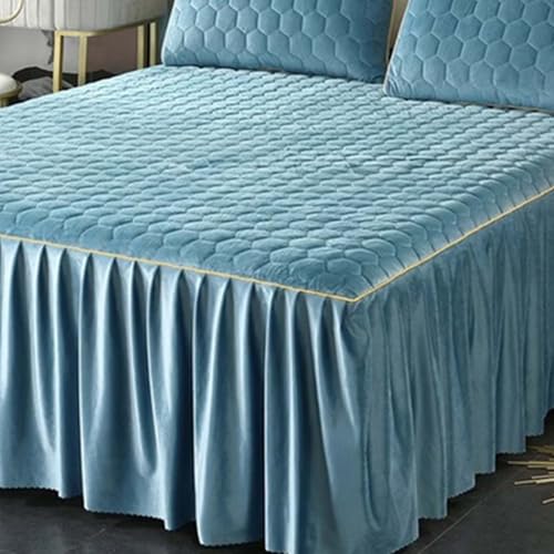 HLTQL Faldones De Cama 180/150/120/200 Falda De Cama con Volante Cubre Somier Cama Cubre Canape para Cama Alta(#5,pillowcaseX2)