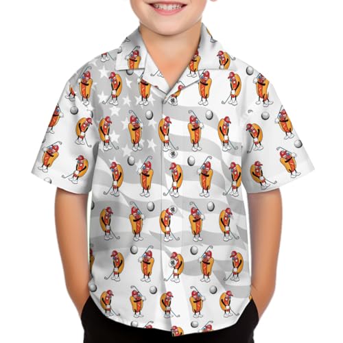 Funny 4th of July Hawaiian Shirts for Boys Girls Independence Day Youth Hawaiian Shirt Kid Short Sleeve Button Down Shirt4