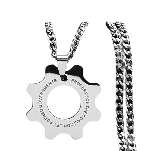 AOOMO Gears of War Necklace Stainless Steel Gears Pendant Fashion Hip-Hop Titanium Steel Non-Fading Pendant