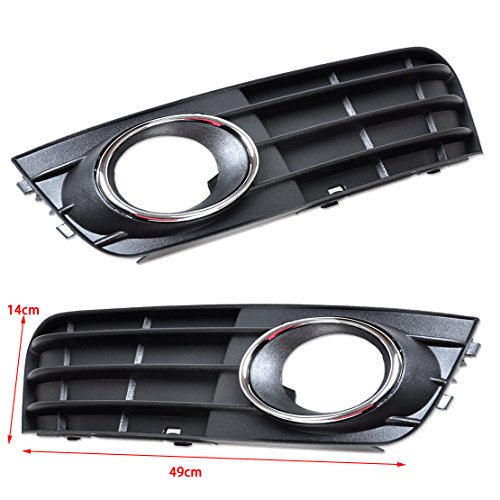 Beler Front Left + Right Bumper Insert Fog Light Lamp Cover Grille Assembly For Audi A4 B8 2008-2012 #TOP5