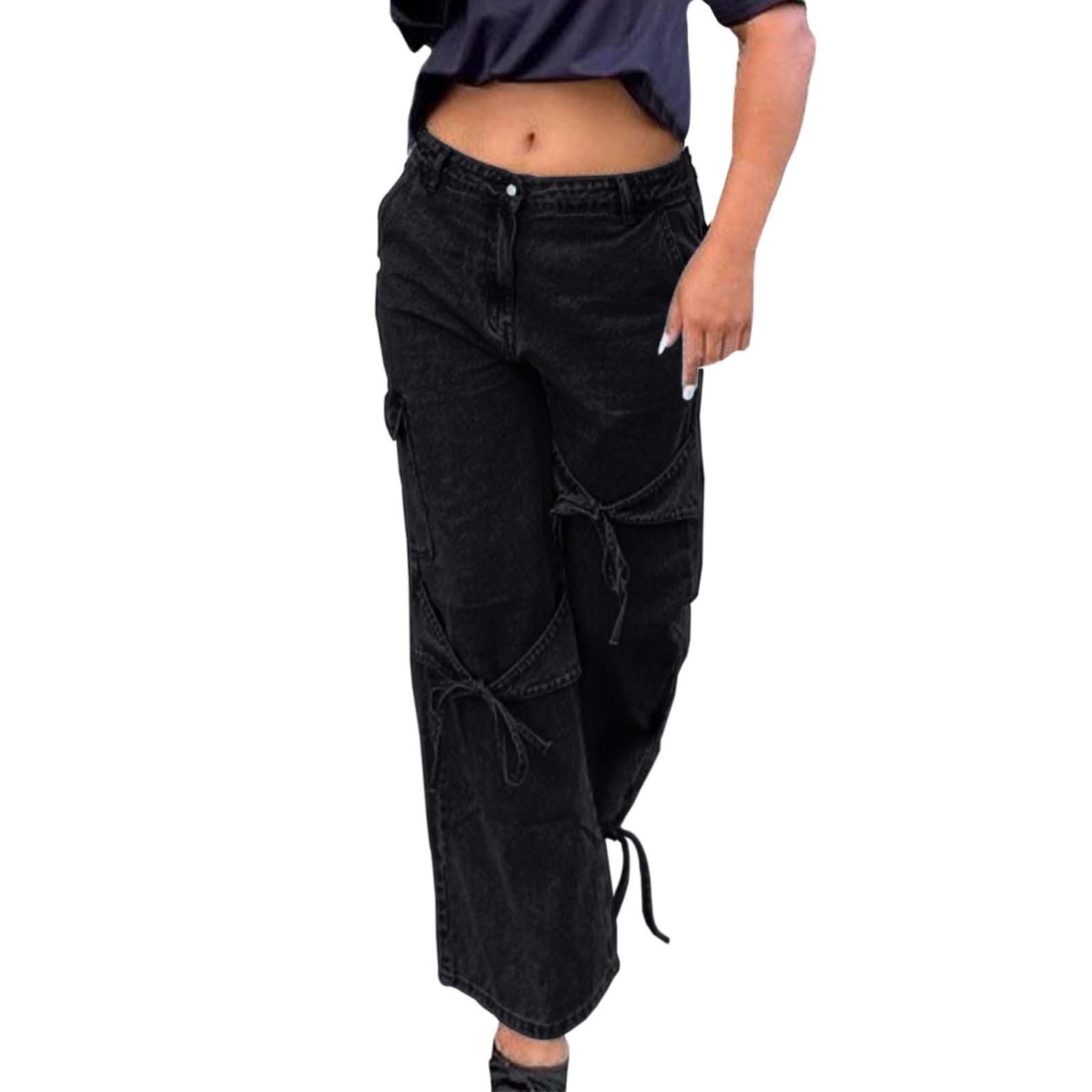 Jeans Donna Vita Alta,Pantaloni in Denim a Gamba Larga per Ragazze in Stile Street, Pantaloni Casual Larghi, Jeans Lunghi alla Moda