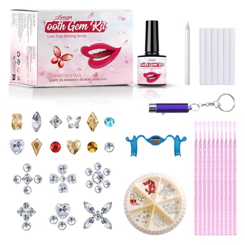 Kit de gemas dentales y cristales brillantes de moda para joyería de dientes unisex