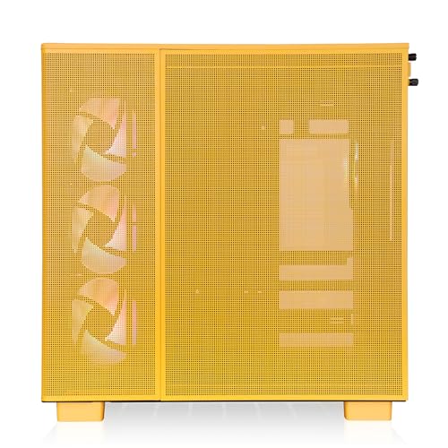 Image of Thermaltake View 380 XL TG ARGB; 4x120mm ARGB Lite Fans Included; 360mm Radiator Support; 420mm GPU Clearance; Hidden Connector Support; Dual Chamber; Bumblebee; CA-11E-00M4WN-00