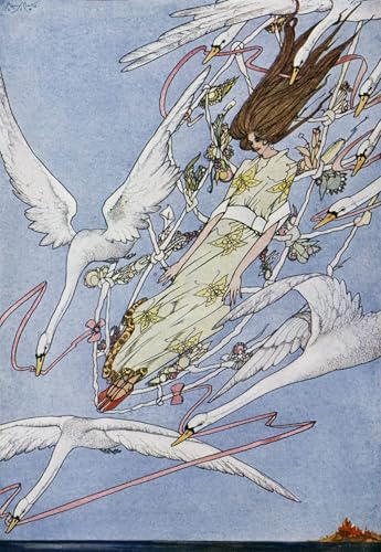 Impression sur toile premium Harry Clarke : chef-d'œuvre Le Conte des Cygnes Sauvages