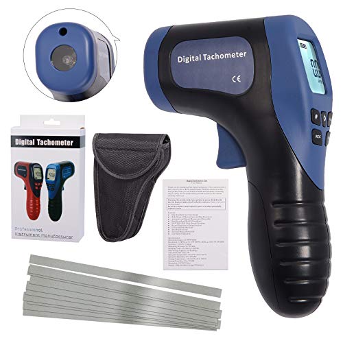 Ehdis Digital Lcd Photo Tachometer Non-Contact Rpm Meter Motor Speed Gauge Gun Style Includes 10 Reflective Tapes #TOP6