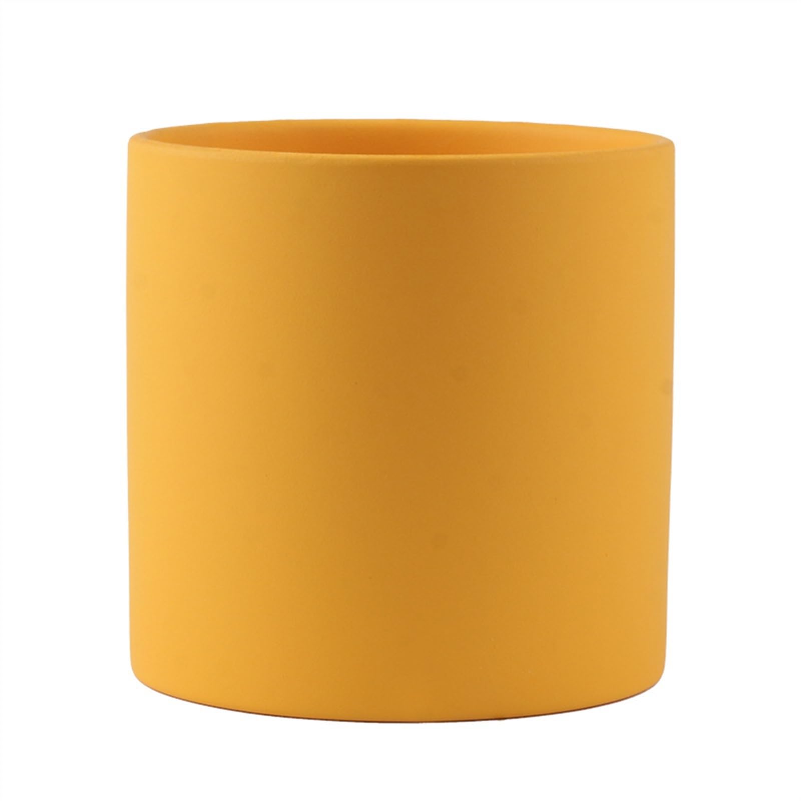 L8p2B5s7 Garden Pots Plant PotsSimple Colorful CeramicFlower Pots Succulent Garden DecorationPlanters Solid Color Home DecorDecorative(Yellow,15x15x15cm)