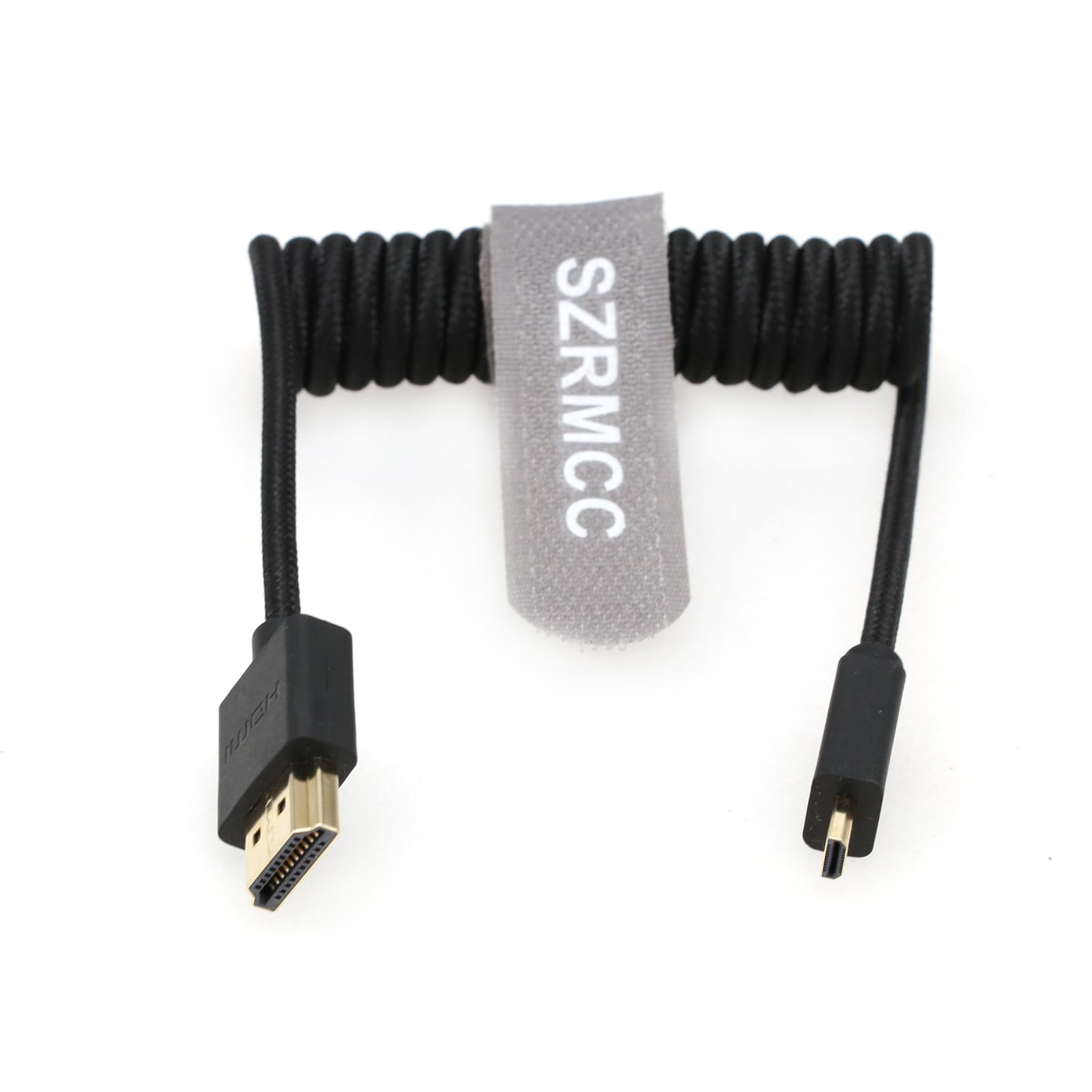 SZRMCC 8K 2.1 Micro HDMI to HDMI High Speed Coiled Braided Cable for GoPro Hero 3/4 Canon EOS M5 Sony A6000 A7III RX10 Nikon B500 Z6 Raspberry Pi 4 Atomos Ninja 2 Monitor - Image 2