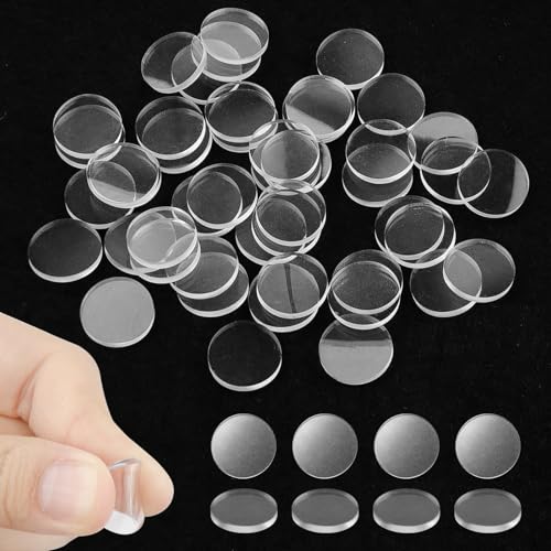 Glass Table Top Anti Slip Pads 50 Pcs Glass Table Top Bumpers Clear Rubber Bumpers Glasses Tables Silicone Pads for Glasses Tables Tops Photo Frame Furniture Kitchen Cabinets-2mm Thickness(Round)