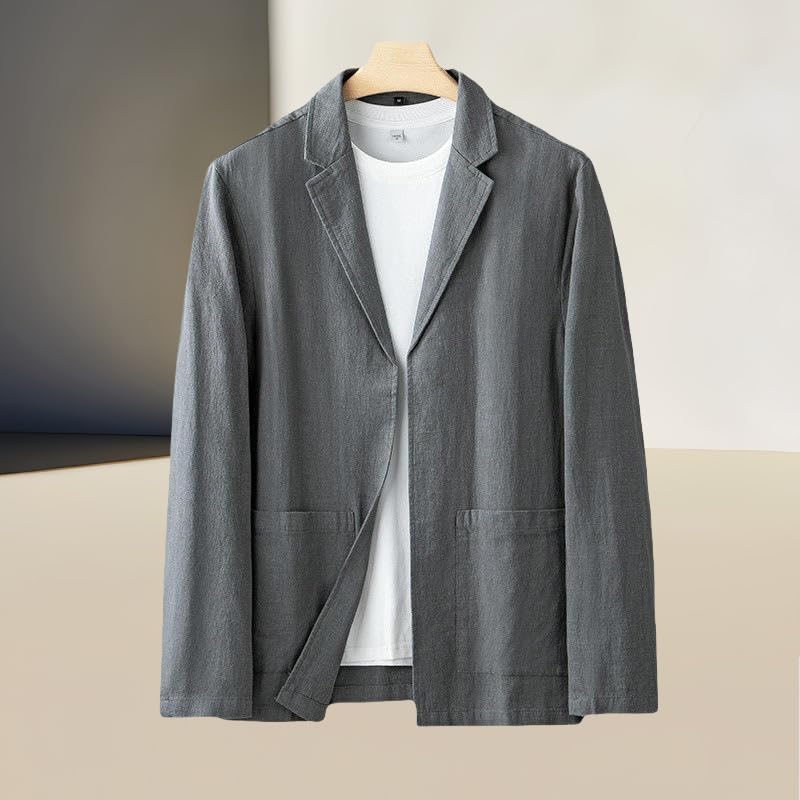 Lin style rétro haut de gamme blazer ramie finitions tailleur