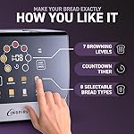 Inspirex Touch Screen Display Smart Toaster, 2 Slice with 8 Bread Type and 7 Browning Modes, Automatic Lowering and Raising, Digital Countdown, Modern Style, Stainless Steel - Image 3