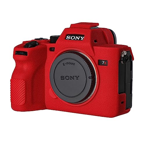 Funda de silicona para cámara Sony Alpha 7R V Easy Hood roja