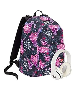 Zaino SEVEN THE DOUBLE - QUEEN CROWN - Rosa - Cuffie wireless - 2 zaini in 1 REVERSIBILE