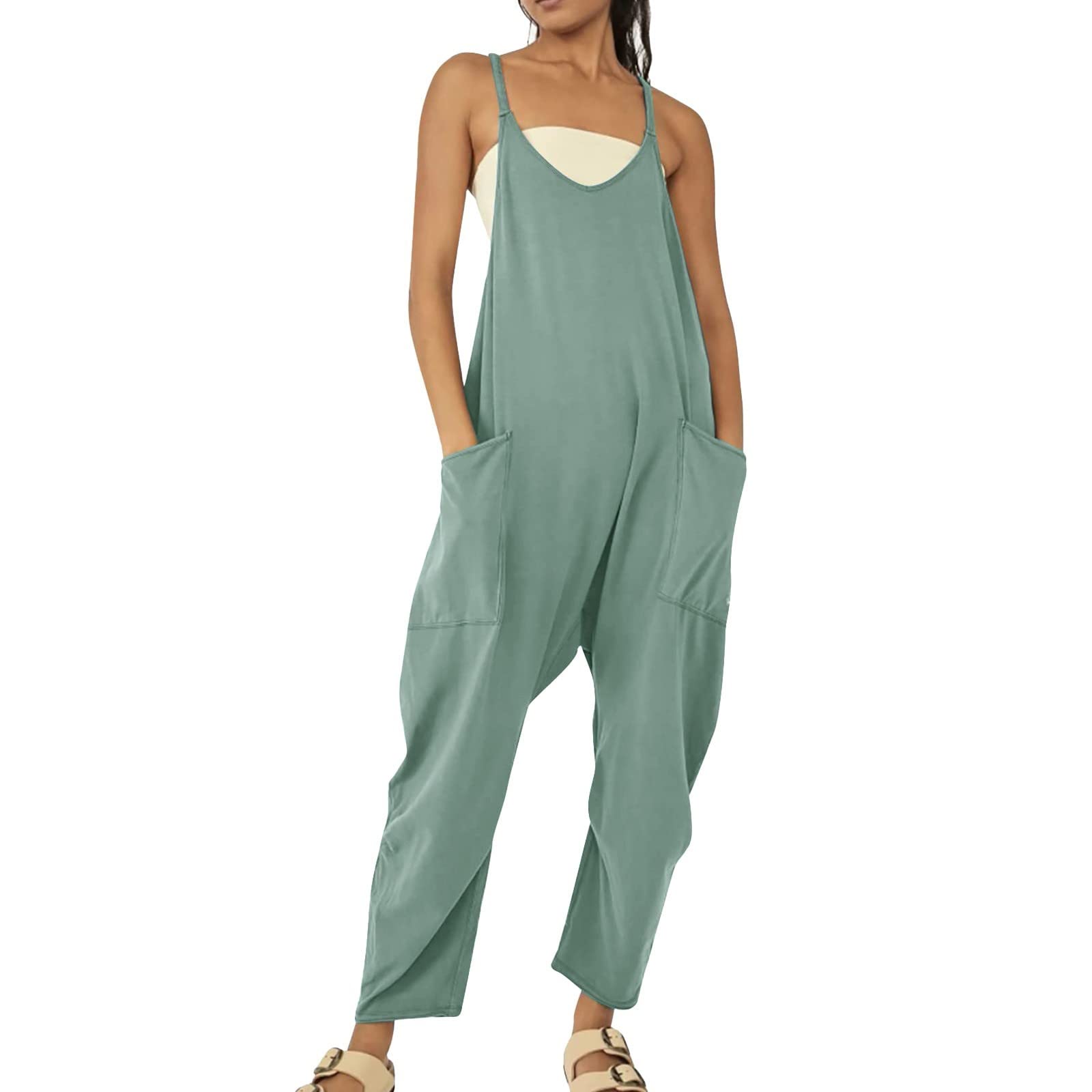 Salopette Femme Enceinte Grossesse Combinaisons Sans Manches Jambes Larges Pantalon Avec Poches Jumpsuit De Sport Grande Taille Style Bohème Classique Streetwear Doux Salopettes Bretelles