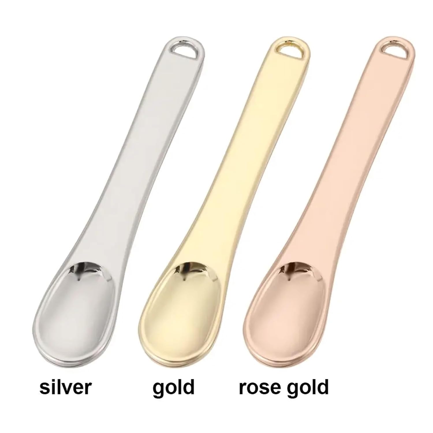20 PCS Metal Mini Spoon Sticks Face Mask Cosmetic Makeup Skincare Spatula Eye Cream Applicator(Rose gold)