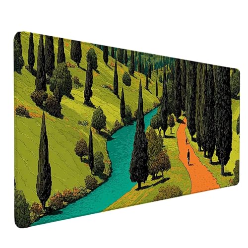 Tapis souris vert ForêT 80x30 cm idéal pour aménager un espace PC de gamer