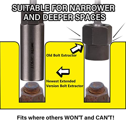 Image of Topec 5-Piece Spiral Type Deep Extractor Set, Spark Plug Easy-Out Set, for Removing Deeply trapped and Broken Bolts, Studs, Fittings, Threaded Pipes and Pins