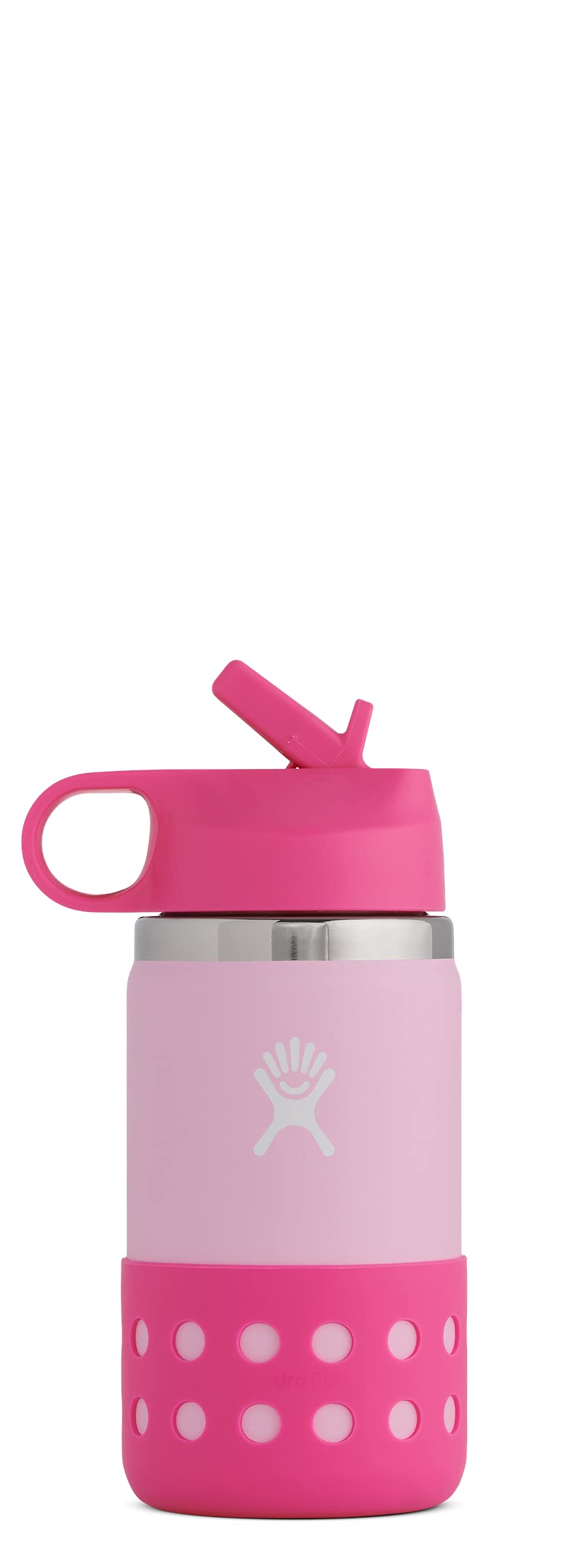 Hydro FlaskKids Water Bottle 354 ml (12 oz) - Vacuum Insulated Stainless Steel Toddler Water Bottle - Silicone Flex Boot, Easy Sip Straw Lid - BPA-Free - Wide Mouth - Plumeria