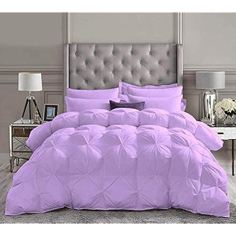 Bedding Shopsy Lilac Solid, Twin/Twin XL Size (68"x90") Inch, 1-Piece Pinch Pleated Comforter Luxurious All Season Super Soft Comforter Hotel Collection 100% Egyptian Cotton 1000 TC 500 GSM Fill Cover