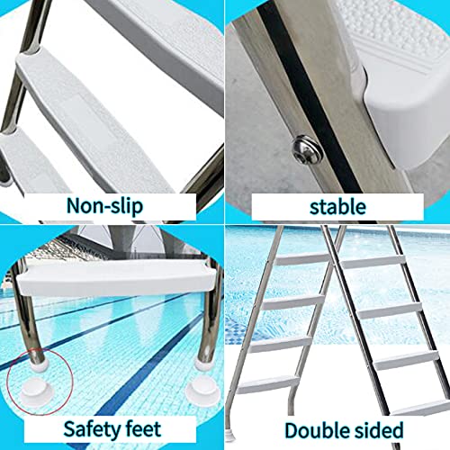 Escalera para piscina de acero inoxidable 4 peldaños 73 in miniatura 4
