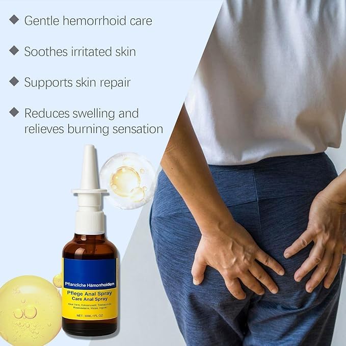 Spray anti-hémorroïdaire naturel à base de plantes, soulage efficacement les démangeaisons et l'inconfort liés aux hémorroïdes, pour hommes et femmes