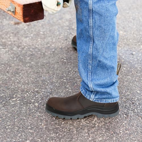 Men's Slip On Work boots for Men, Soft/Composite Toe Slip Resistant Waterproof Puncture-proof Mens Work Boots2