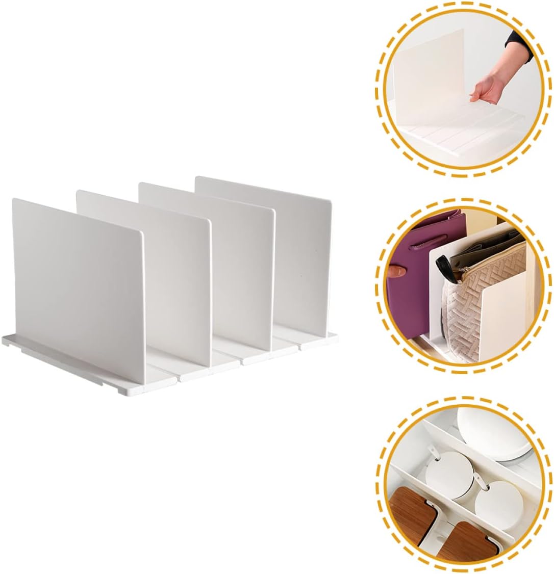 PRETYZOOM Multi Functional Plastic Shelf Dividers for Closet Organization and Dividers for Books Clothes and Accessories Storage Easy to Install and Remove Maximize
