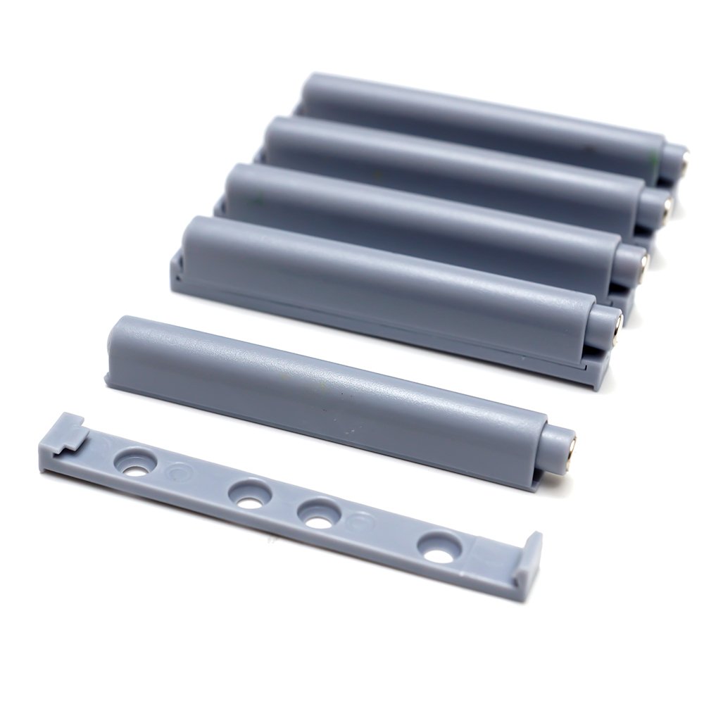 5 x Long Push-to-Open Damper/Buffer Systems for Doors Cupboards and Drawers, Grey - Image 2