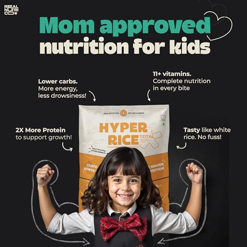 Image of RealNutriCo Hyper Rice, 2X High Protein Rice 1.8 kg | Low Carb High Dietary Fiber White Rice | For Whole Family | Better Portion Control | Non GMO | 14X Nutrition Boost