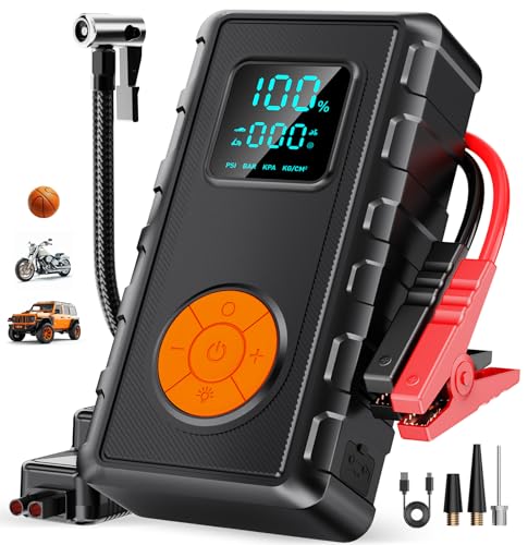 Jump Starter with Air Compressor, Battery Jumper Starter Car Battery ...