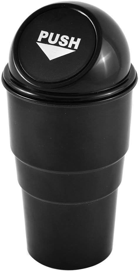 INKULTURE Mini Car Trash Bin Can Holder Dustbin - Black (L 17 x W 6.5 cms) | Pack of 01