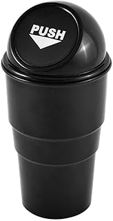 INKULTURE Mini Car Trash Bin Can Holder Dustbin - Black (L 17 x W 6.5 cms) | Pack of 01
