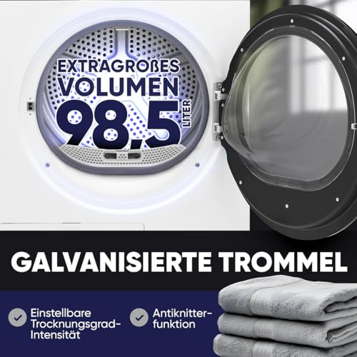 Bomann® Wärmepumpentrockner 8kg | kein Wasseranschluss nötig | Trockner m. Antiknitterfunktion | Wäschetrockner 15 Programme | Kondenstrockner | umweltfreundliches Kühlmittel R290 | WPT 7154 weiß – Bild 6