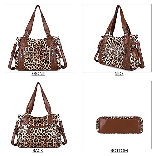 Image of Angel Kiss Handbags for Womens Top-Handle Hobo Purse Roomy Casual Shoulder Bags PU Tote Satchel Purse for Women