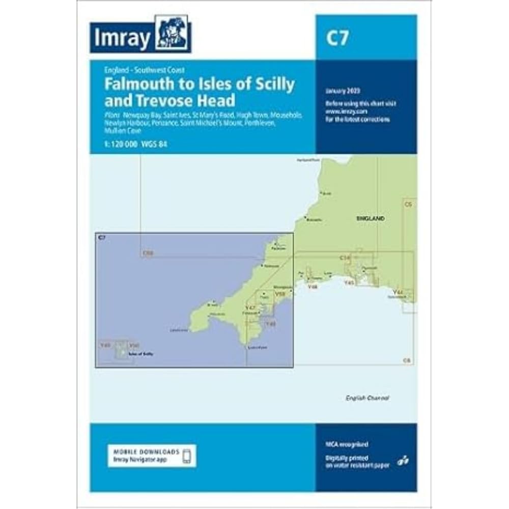 Imray Chart C7: Falmouth to Isles of Scilly and Trevose Head (C Series)