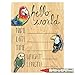 Cohas Hello World Newborn Baby Announcement Printed Wood Sign with Bird Theme, 9 by 12 Inches, Red Marker
