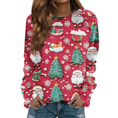 Weste Weihnachten Damen Weihnachtspulli Festliche Silvester Funny Witzige Große Größen Xmas Elegante Sexy Rentier Weihnachtliche Festlich...