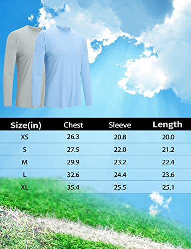 Hoplynn 2 Pack Boys Or Girls Kids Upf 50+ Rash Guard Shirt, Swimsuit Fishing Surf Swim Spf Quick Dry Cool Beach Long Sleeve Clothes For Girls Boys Kids Grey Blue Large #TOP5