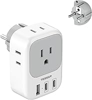 Vista 11 de TESSAN Adaptador de enchufe de viaje para Italia, adaptador tipo L para viaje con 4 tomacorrientes, 3 USB (2 USB-C), adaptador de corriente para EE.