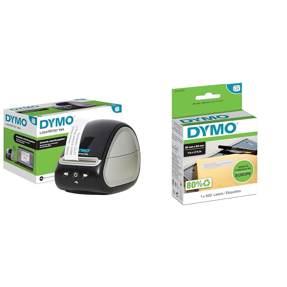 Imprimante Étiquettes DYMO LabelWriter 550 - Impression Thermique Directe - Reconnaissance Auto