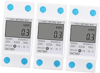 OSALADI 3pcs Kwh Meter Power Meter Volt Meter Watt Meter Wattage Meter Circuit Measurement Meter Multifuction Wattmeter Rail Watt-Hour Meter Current Meter Monitor Ammeter 50hz Dc Voltmeter