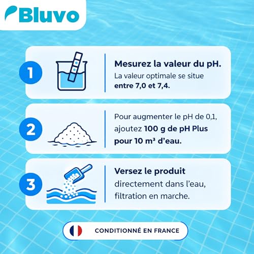 pH Plus Piscine – Rehausseur de pH en Poudre | Augmenter Le pH de l’Eau Rapidement | Traitement Eau Piscine & Spa | Formats 1 kg et 5 kg | Conditionné en France (5KG) – vue 6