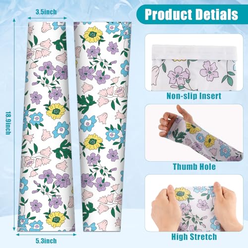 Image of Bebila Gardening Sleeves for Women Farm UV Sun Protection Anti-Scratch Cooling Sleeves with Thumb Hole Arms Cover Outdoors