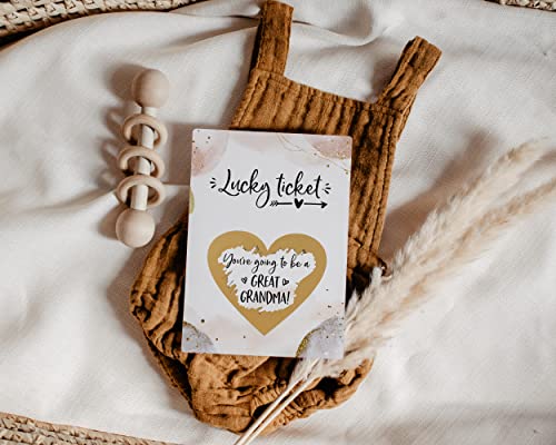 Image of Joli Coon 9 Pregnancy announcement scratch off cards - Big family - Golden Glamour - Baby announcement scratch off tickets