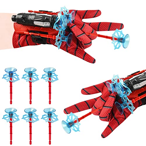 Spiderman Launcher Handschuhe 2er Set - Superhelden Cosplay Mit Saugnapf-Darts
