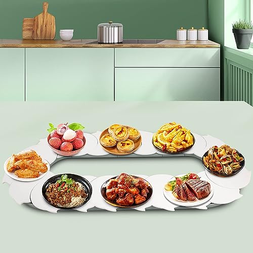 Piatto girevole per alimenti con rotazione manuale a 360 gradi e base antiscivolo regolabile per mangiare facilmente e condividere il cibo