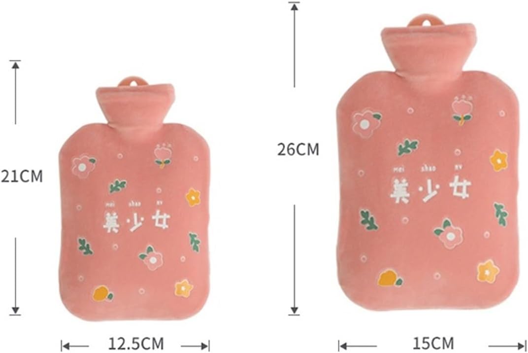 Hot Water Bag Hot Water Bottle Hot Water Bag Filled Water, Thickened Warm Water Bag, Warm Feet Warm Hands, for Girl Students Adult Rubber Hot Water Bottle (Color : Green-2000ml)