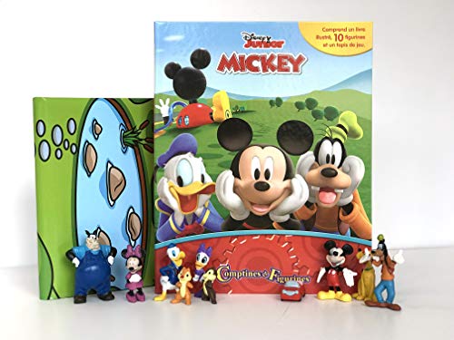 Disney Mickey et ses amis Comptines et Figurines - Livre illustré, 10 figurines, tapis de jeu