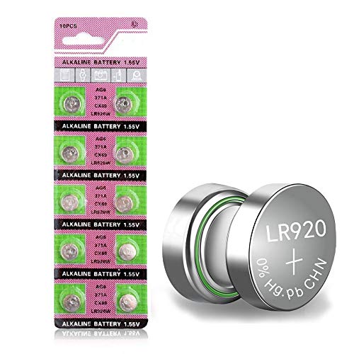 Cotchear 10 Pcs Ag6 Button Cell Battery 1.55V Coin Alkaline Battery 371 Sr920Sw Lr920 Sr927 171 370 L921 Lr69 Sr920 Ag6 Batteries [10Pcs/Pack] #TOP14